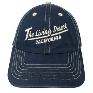 The Living Desert California Strapback Hat Blue One Size Embroidered
